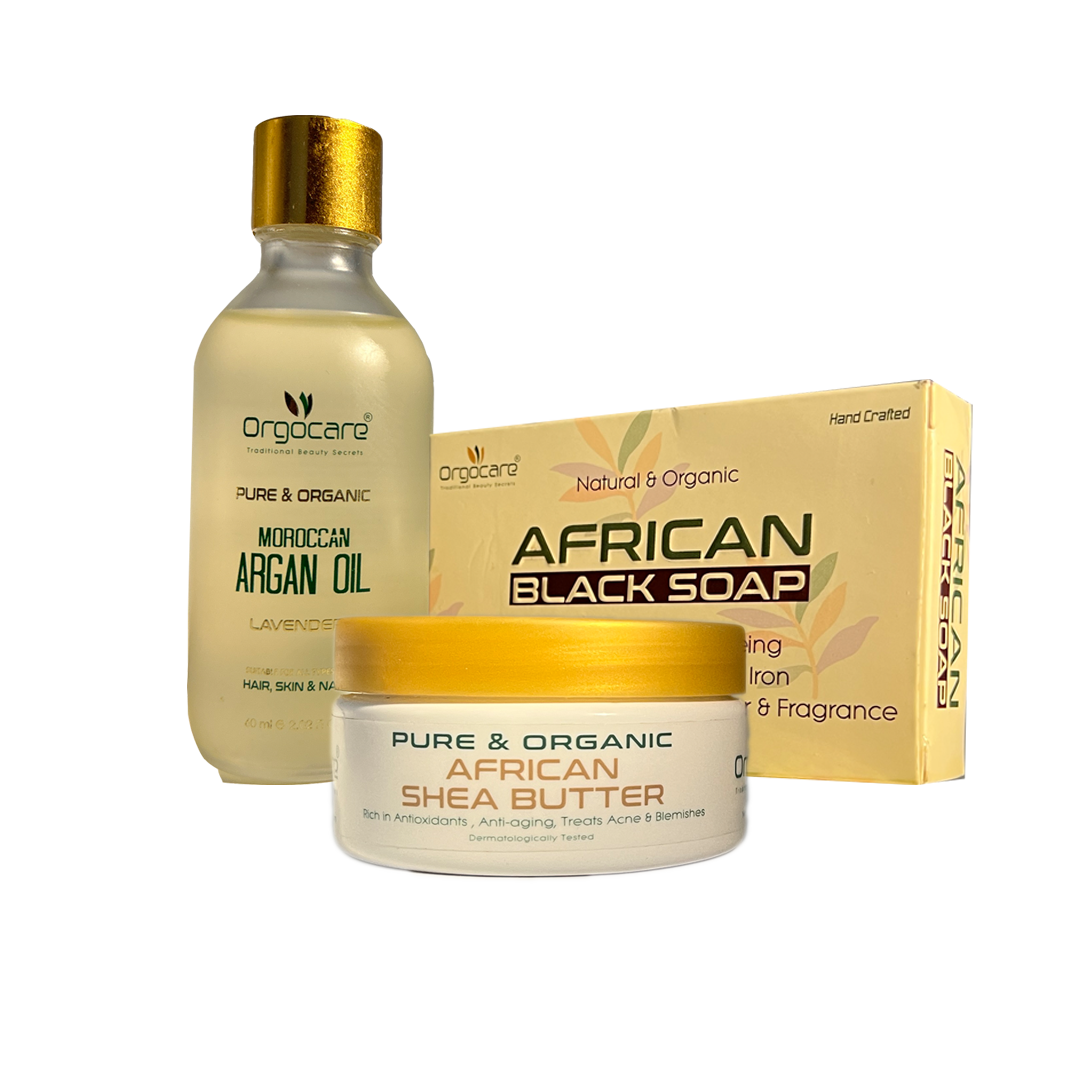 Argan Oil, Classic Shea Butter, and African Black Soap