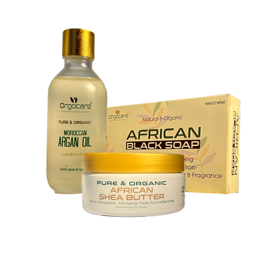 Argan Oil, Classic Shea Butter, and African Black Soap