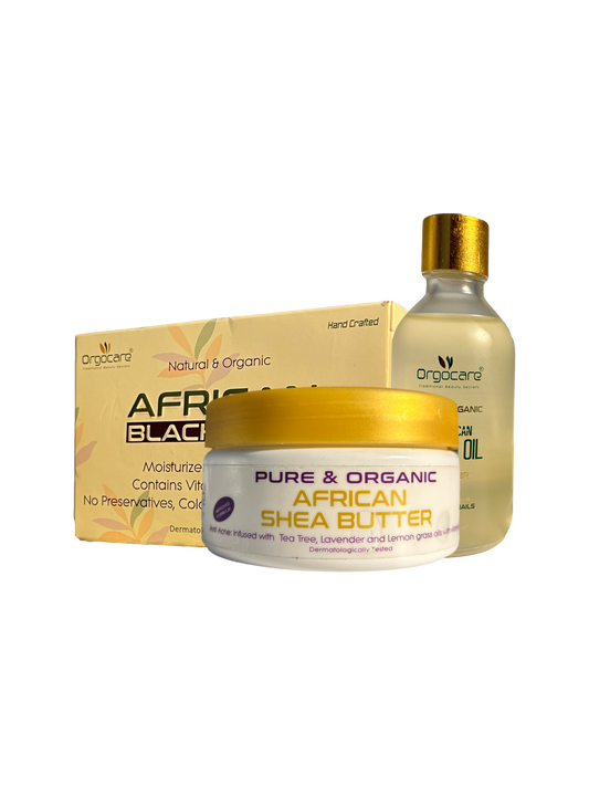 Argan Oil. Anti-Acne Shea Butter and African Black Soap